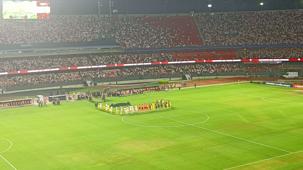 One of São Paulo FC games about to start at the Morumbi Stadium